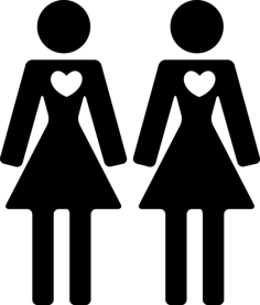 Couple Of Women Friends In Love Outline Svg Vector, Free Vectors File